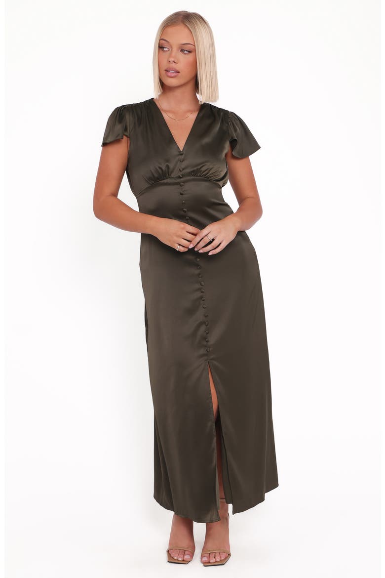Dean Satin Dress, Alternate, color, OLIVE