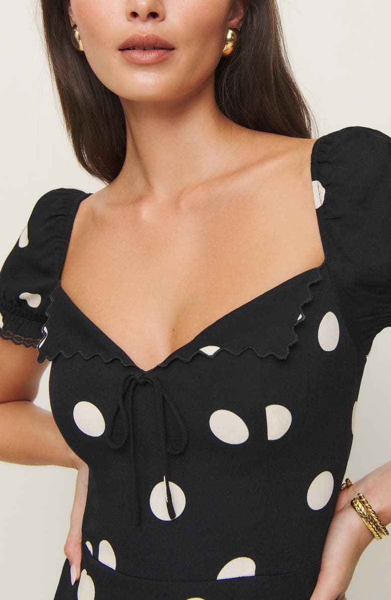 Reformation Shyla Midi Dress, Alternate, color, Moon Dot