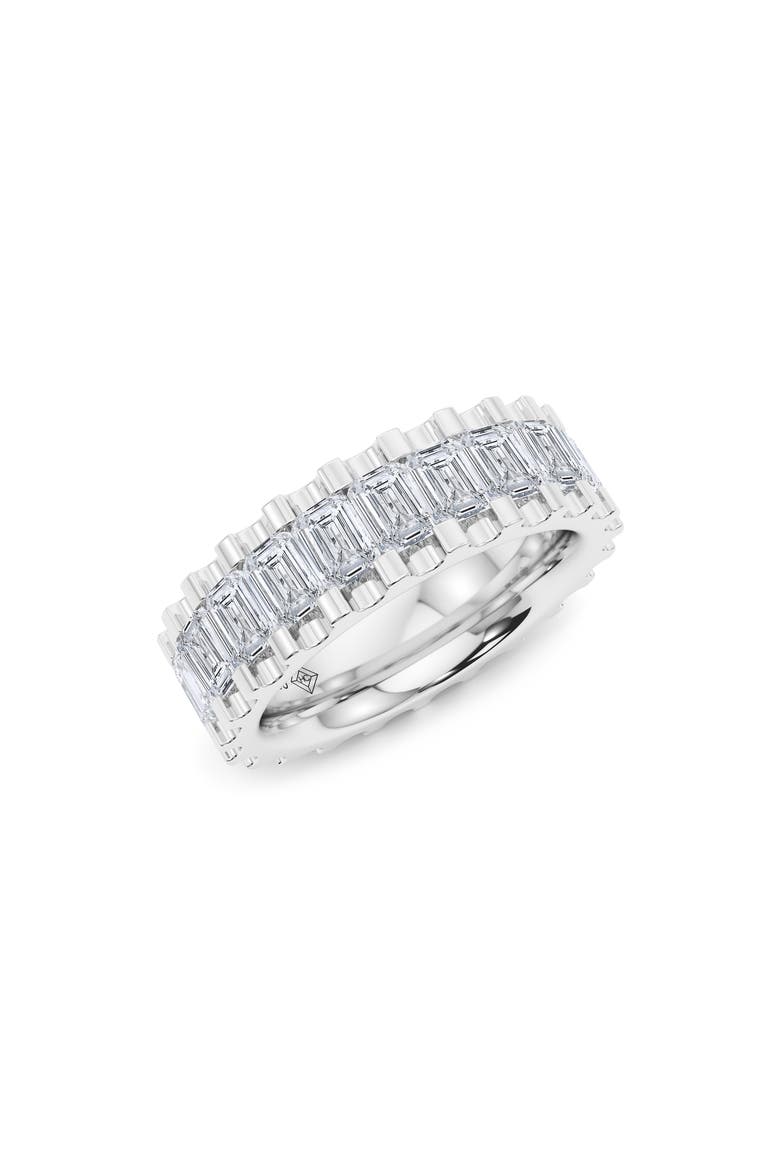 Emerald Lab Grown Diamond Channel Ring, Alternate, color, 18K WHITE GOLD