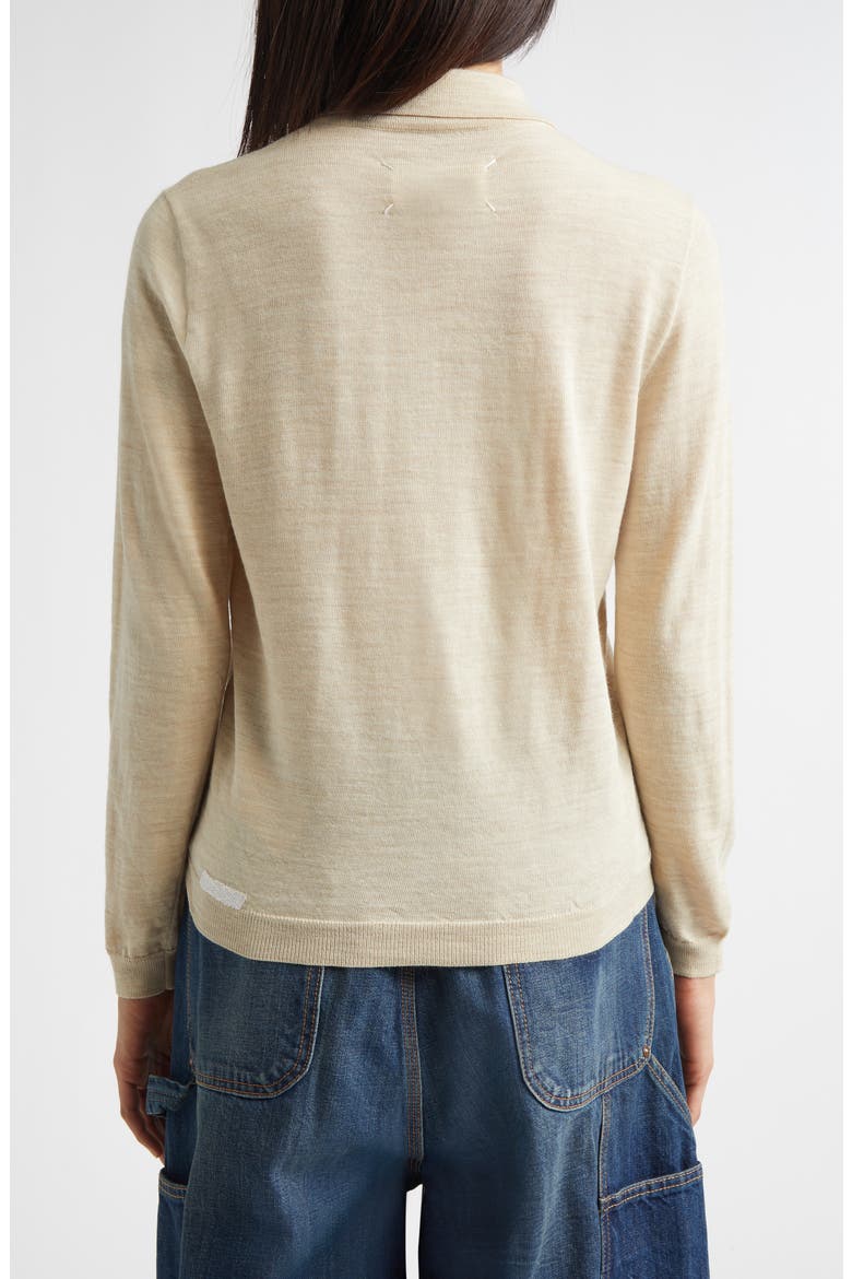 Charles Patching Wool Blend Cardigan, Alternate, color, BEIGE