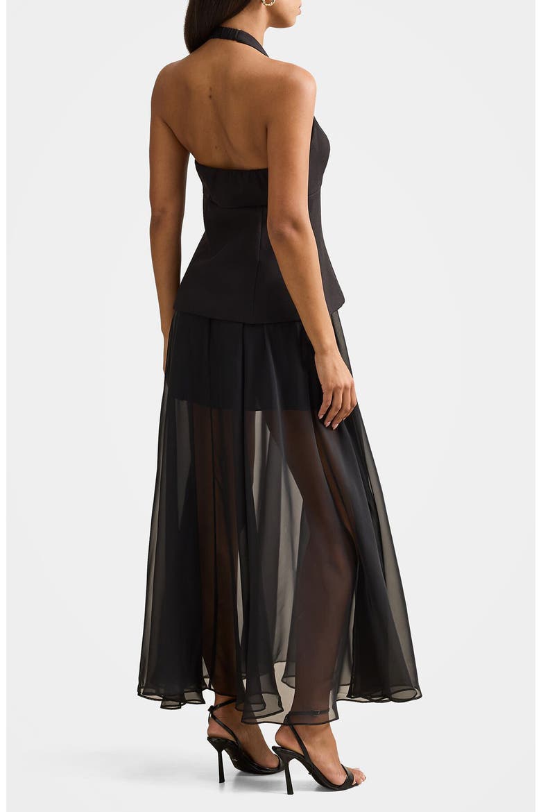 Martine Halter Maxi Dress, Alternate, color, BLACK