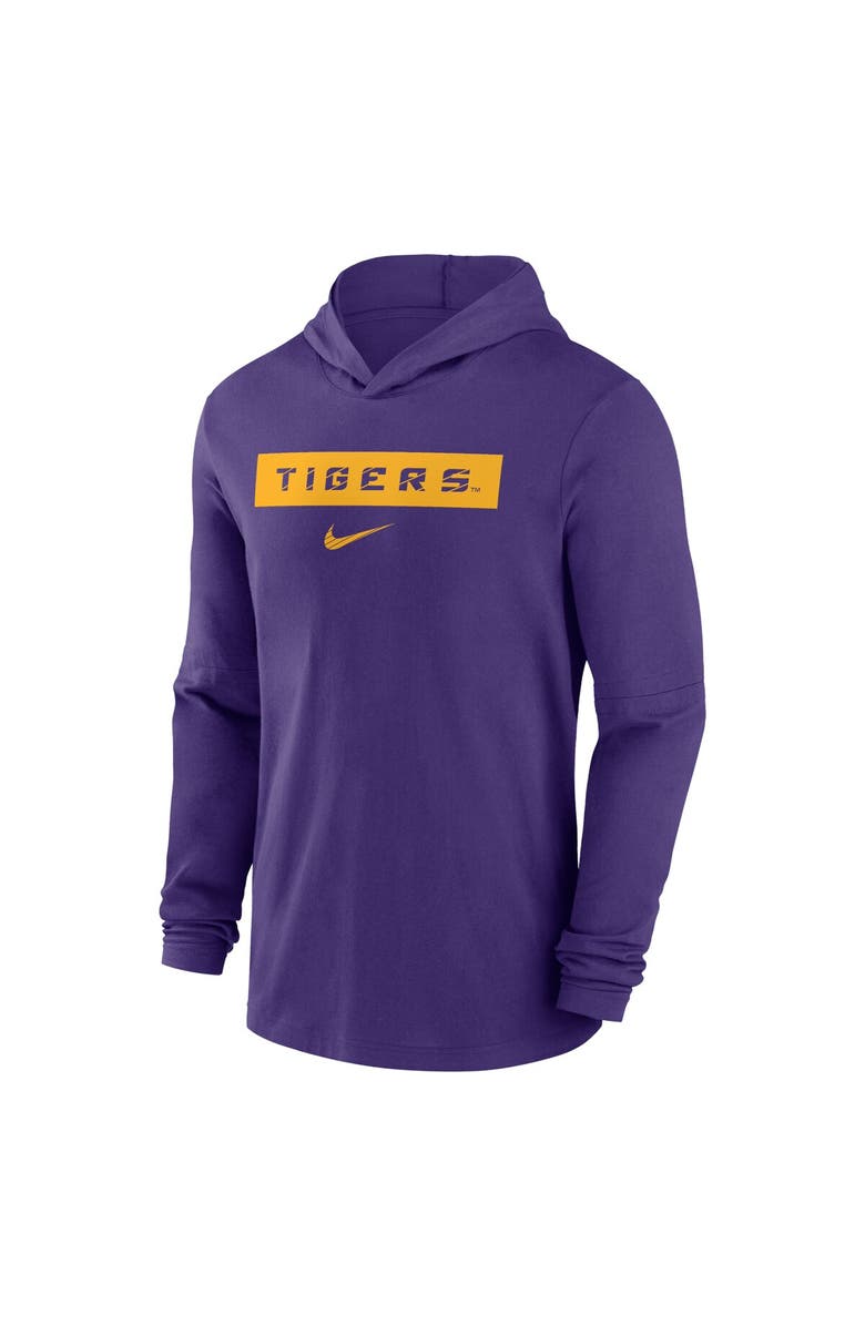 Nike Men's Nike Purple LSU Tigers 2024 Sideline Hoodie Performance Long Sleeve T-Shirt, Alternate, color, Purple