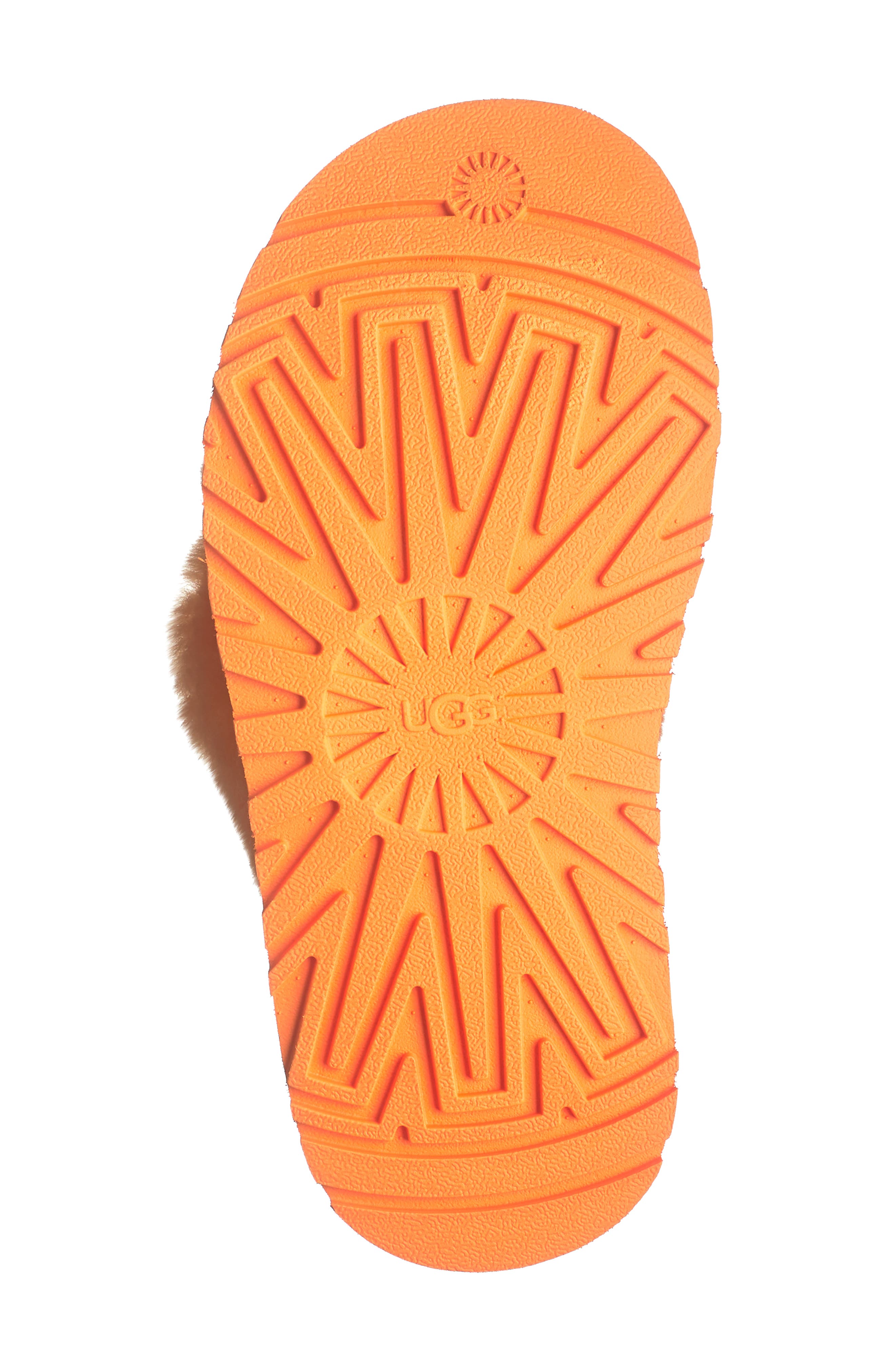 Disco Knot Genuine Shearling Slide, Alternate, color, MANDARIN