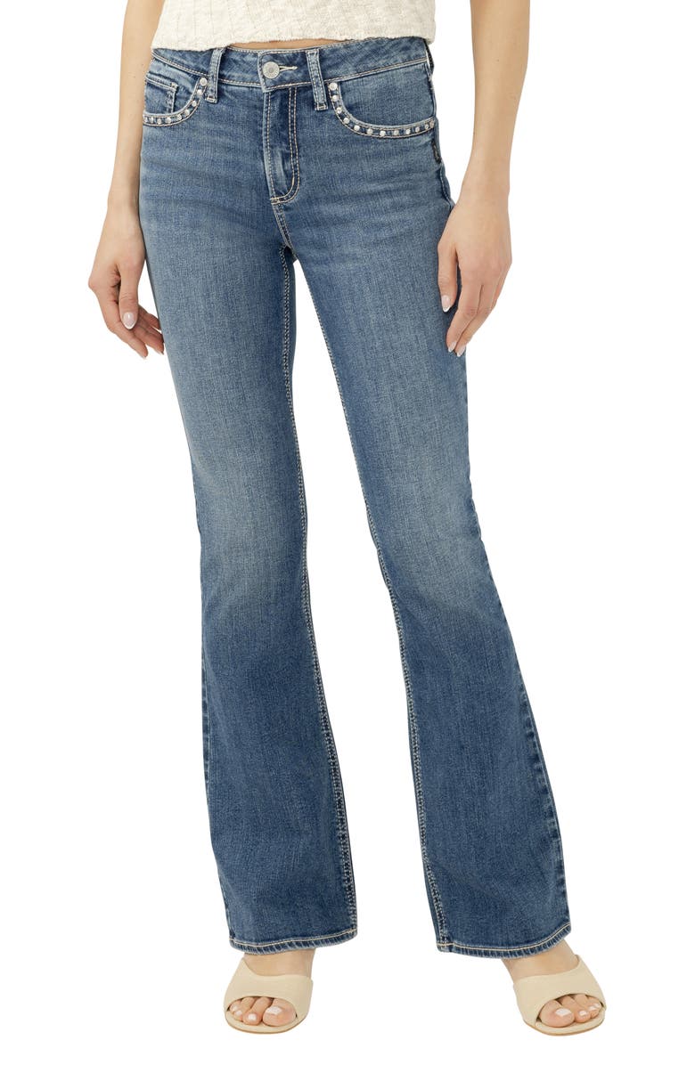 Silver Jeans Co. Avery Embellished Curvy Bootcut Jeans, Main, color, 