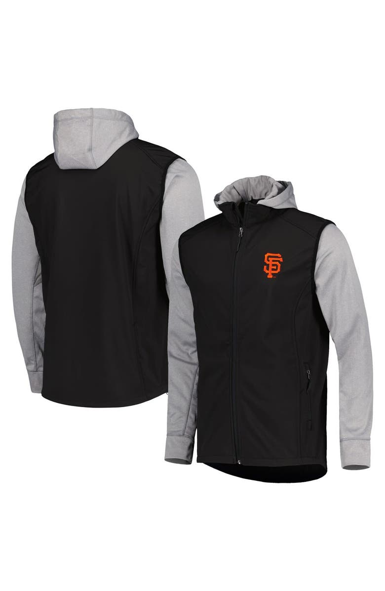 DUNBROOKE Men's Dunbrooke Black/Heather Gray San Francisco Giants Alpha Full-Zip Jacket, Main, color, Black
