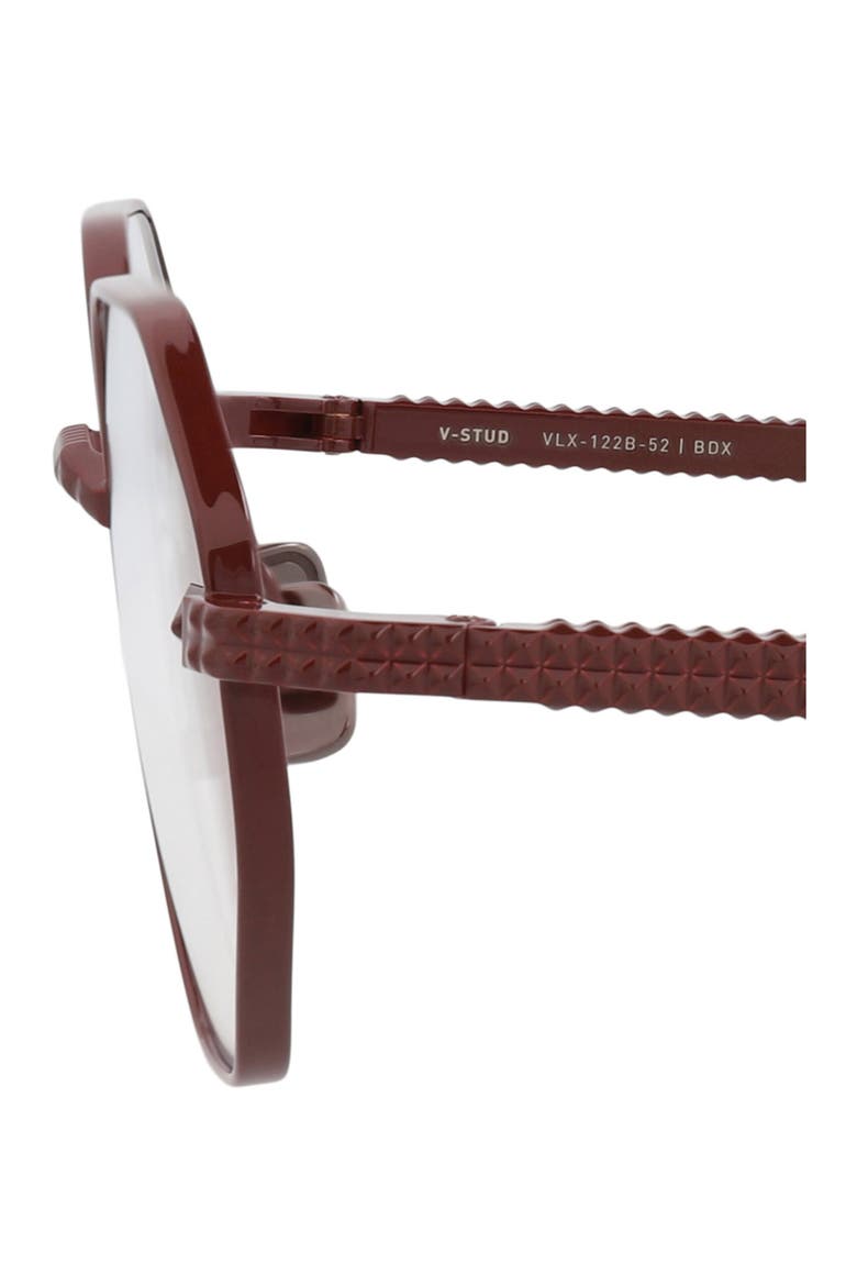 52mm Geometric Optical Glasses, Alternate, color, BORDEAUX TRANSPARENT