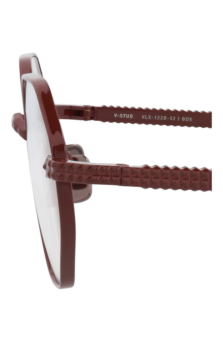 Valentino 52mm Geometric Optical Glasses, Alternate, color, Bordeaux Transparent