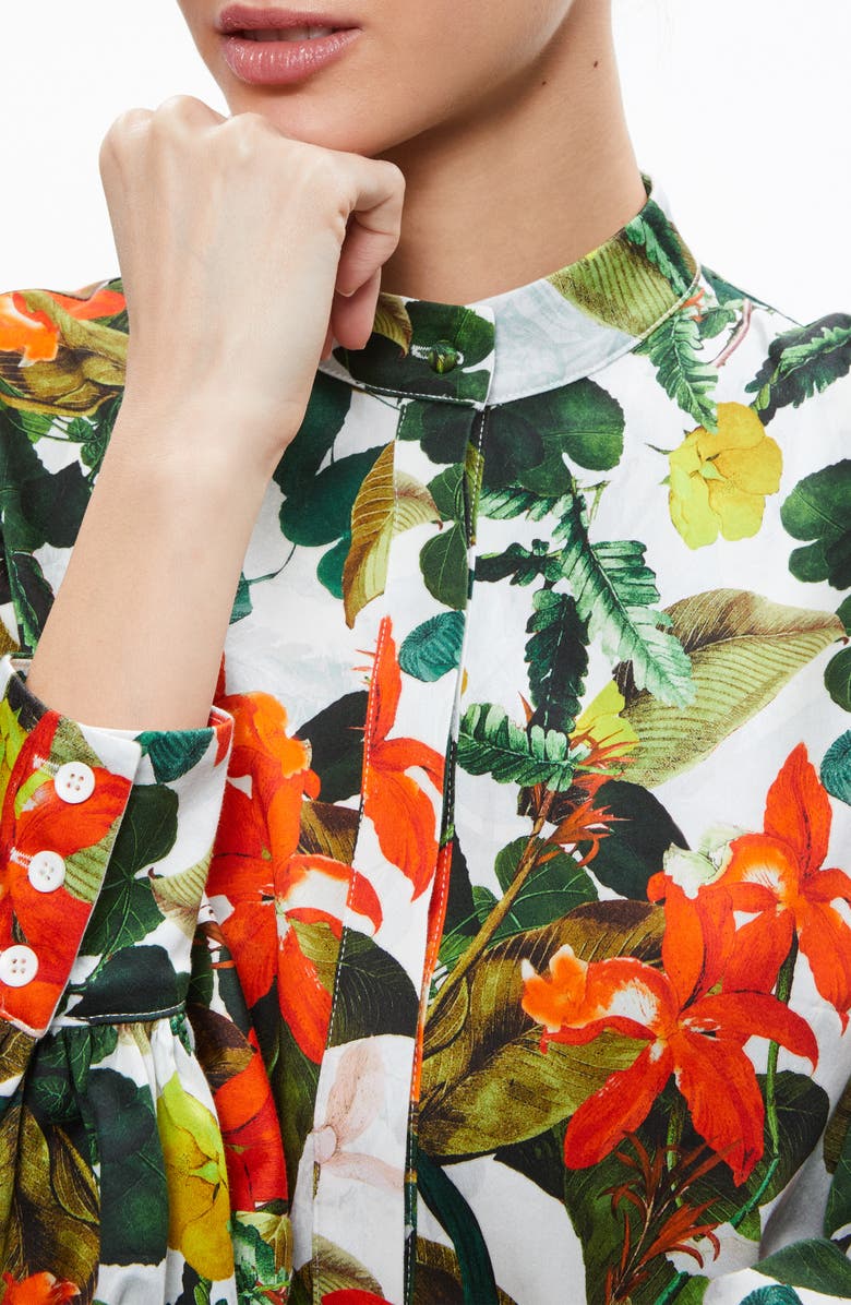 Alice + Olivia Cailin Floral Print Minidress, Alternate, color, 