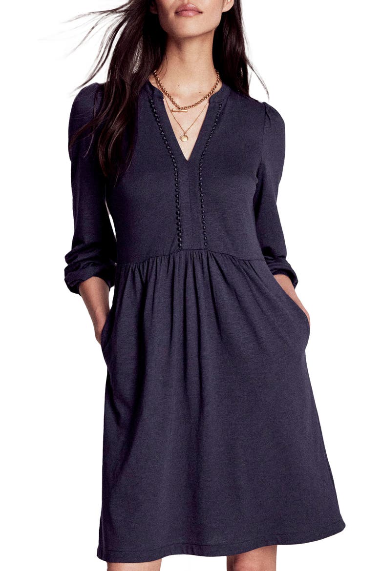 boden long sleeve jersey dress Boden Women's Naomi Long Sleeve Jersey Dress in Black