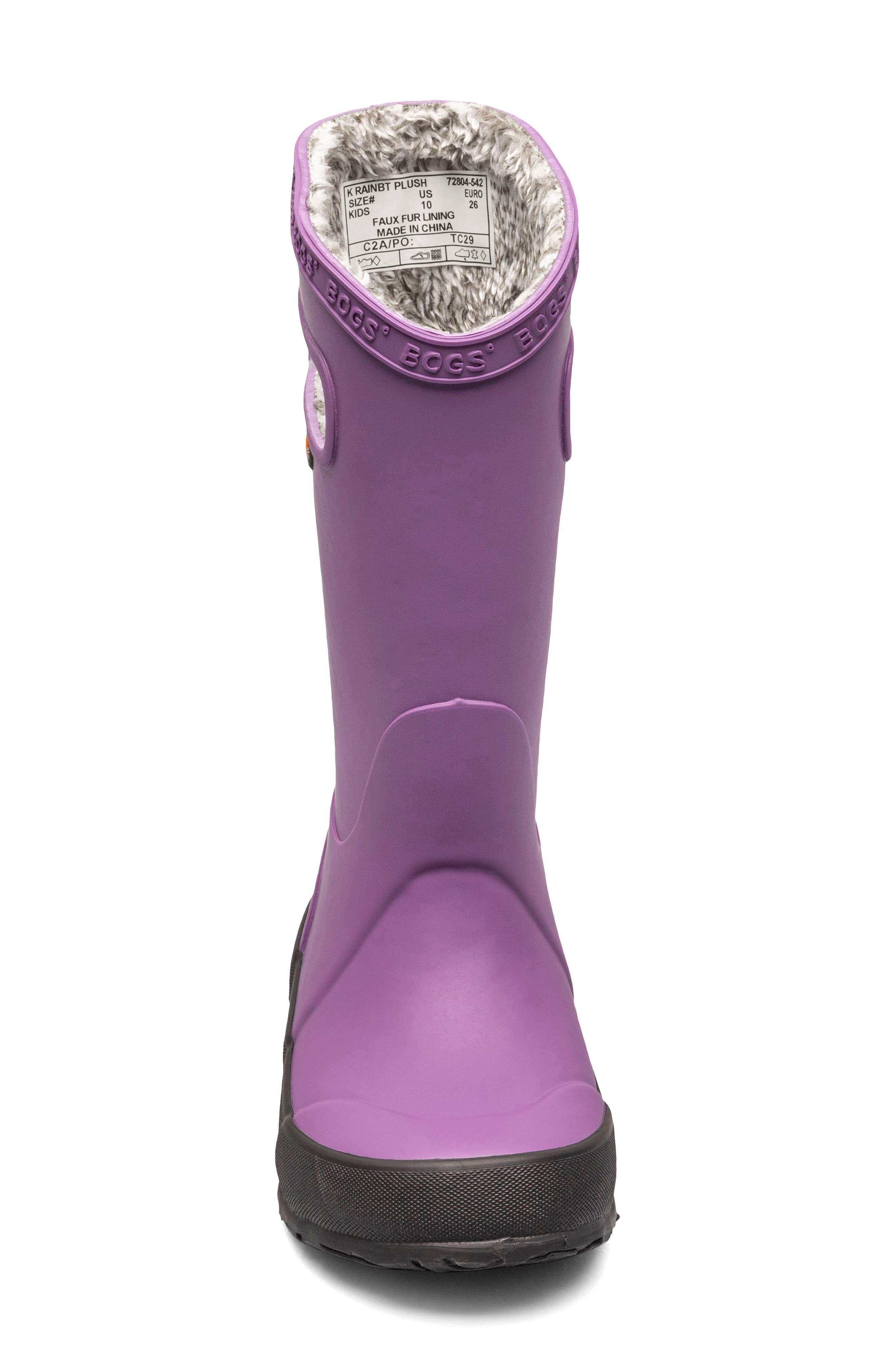 Plush Insulated Waterproof Rain Boot, Alternate, color, PURPLE
