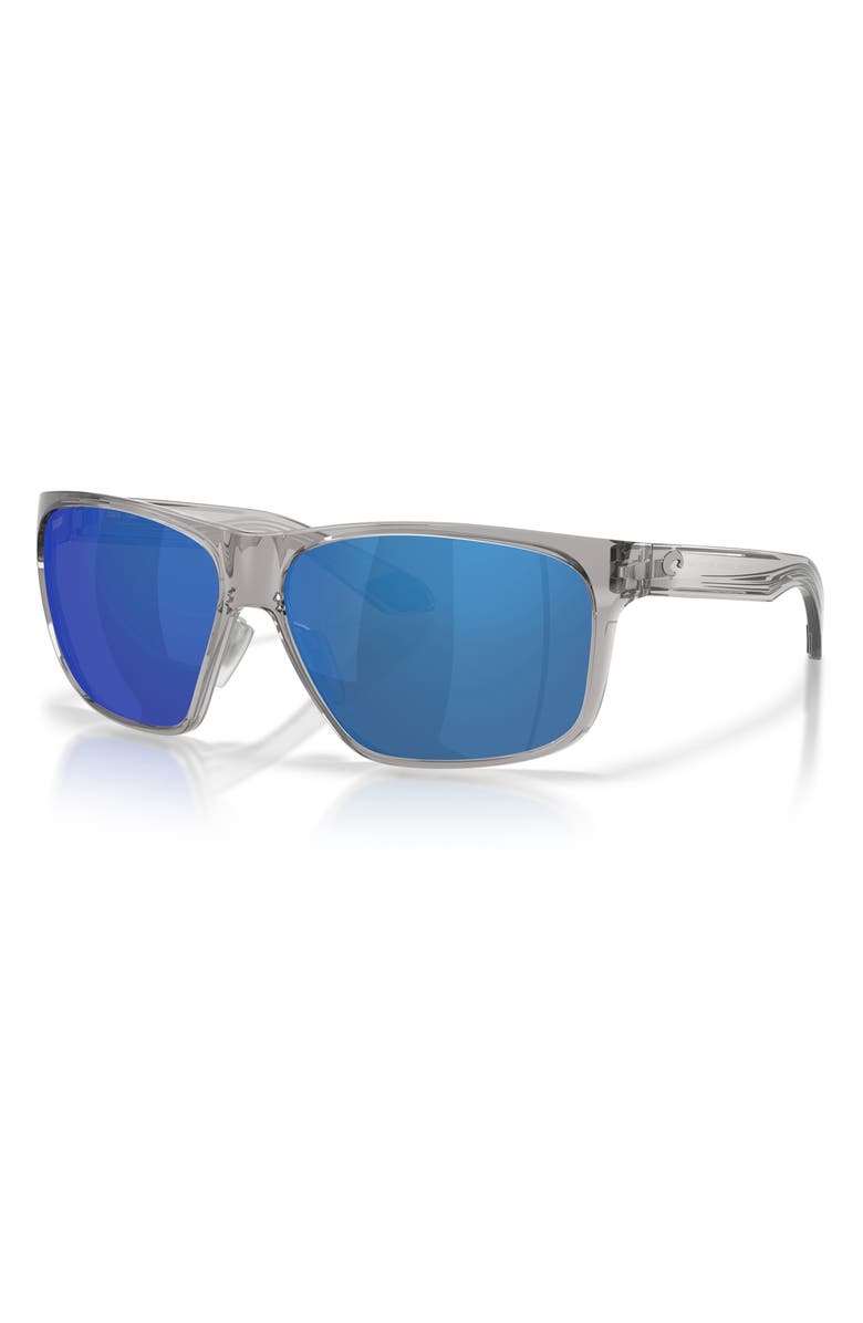 Costa Del Mar Trades 60mm Polarized Square Sunglasses, Alternate, color, Gray Crystal / Blue 580P