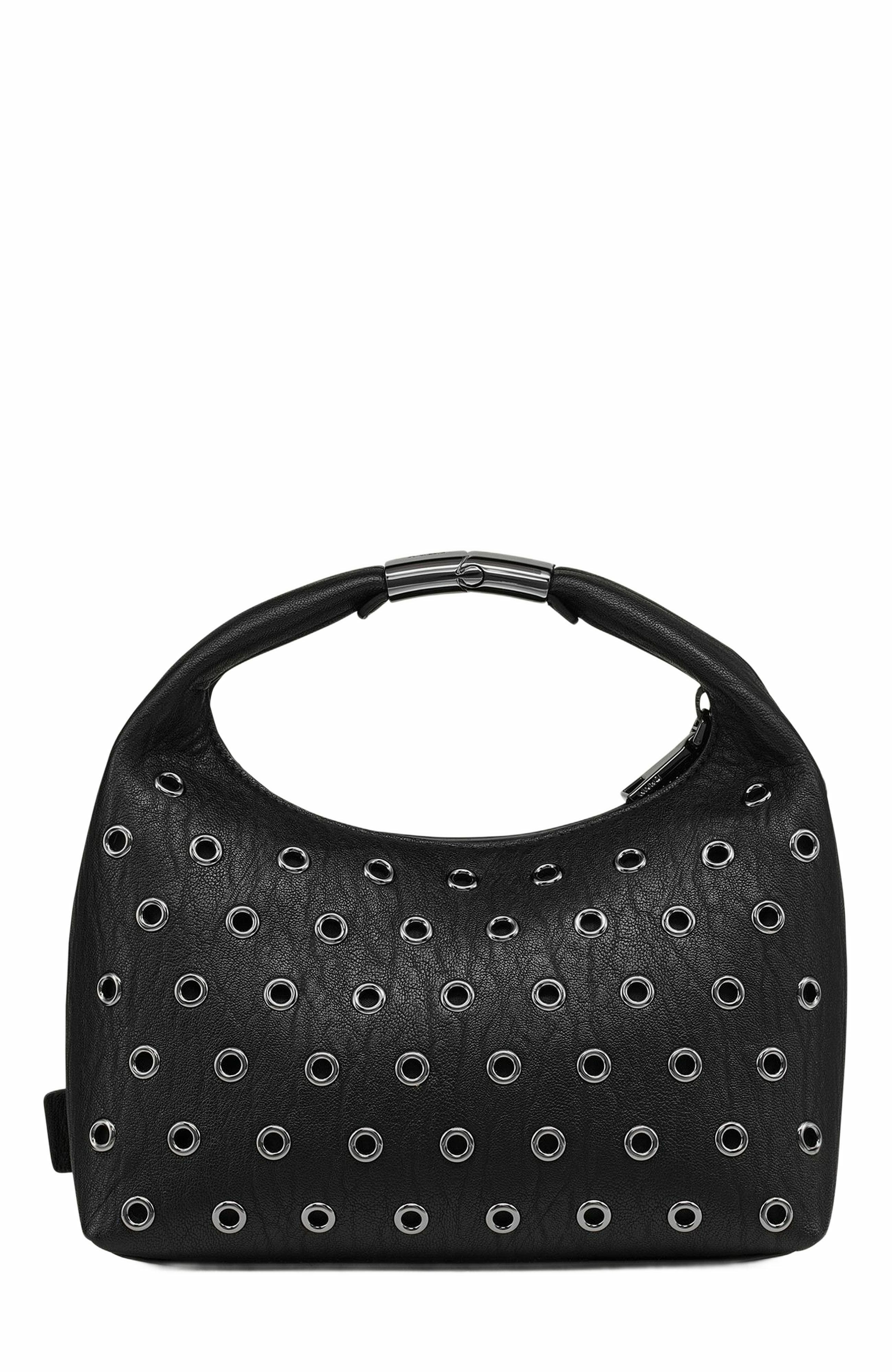 DKNY Mel Top-Zip Hobo Bag, Alternate, color, Blk/Gunmetal