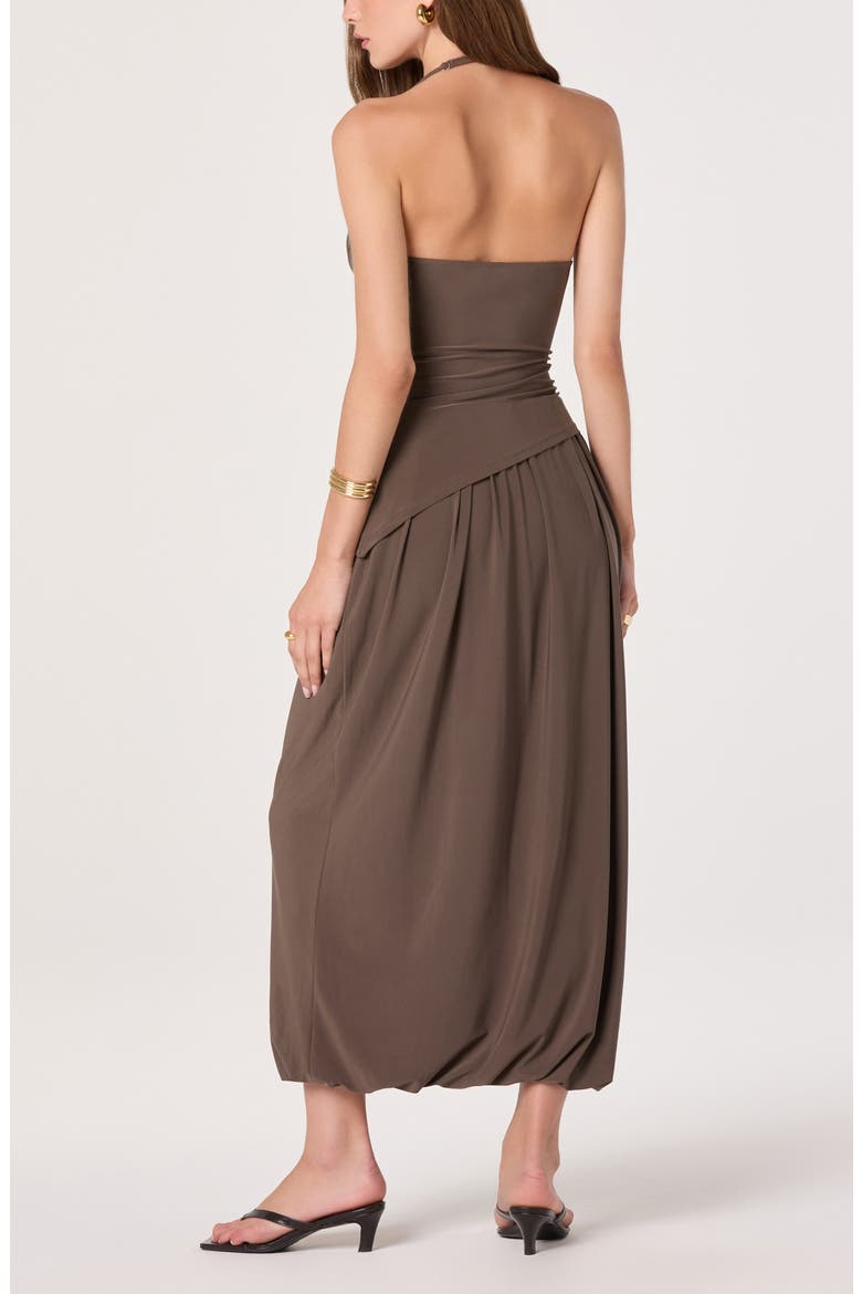 Savannah Ruched Cowl Neck Halter Top, Alternate, color, MUSHROOM