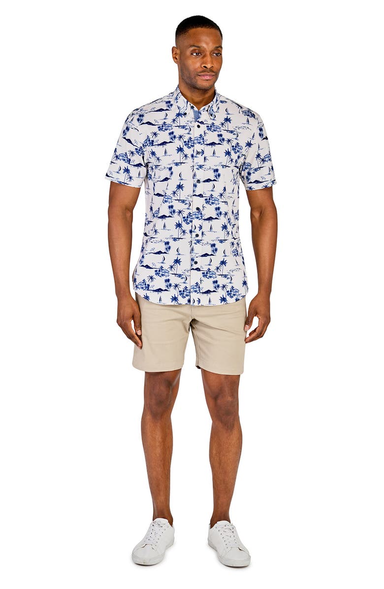 CONSTRUCT Slim Fit Resort Recycled 4-Way Stretch Performance Short Sleeve Shirt, Alternate, color,