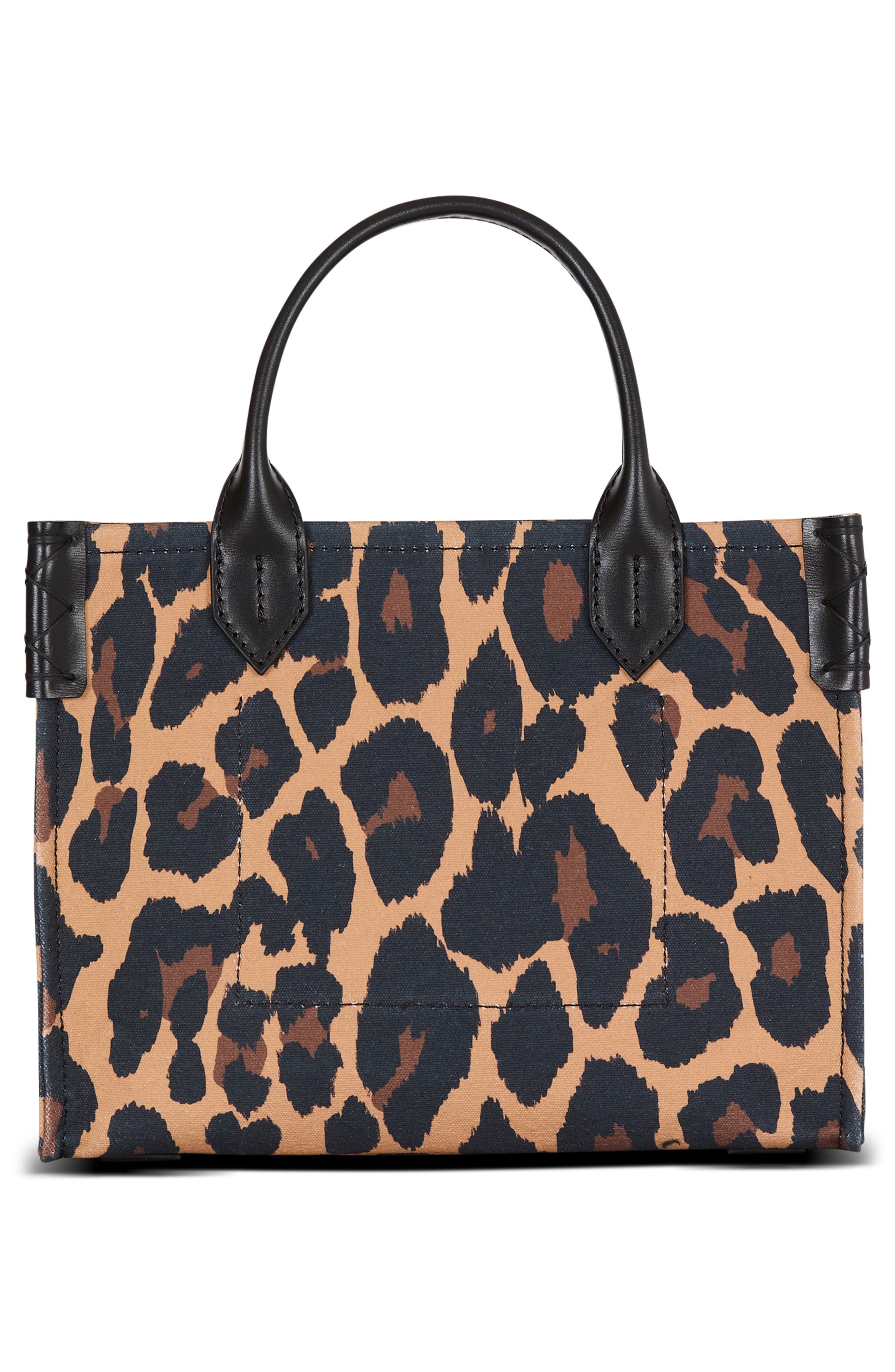 Balmain Small B-Army Leopard Print Canvas Crossbody Bag, Alternate, color, Multi Grey