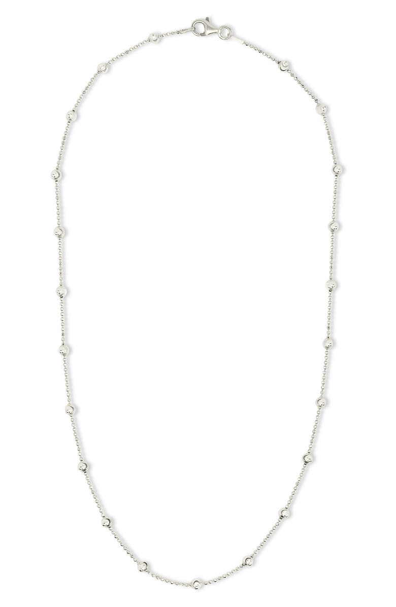 Sterling Forever Rumor Cubic Zirconia Station Necklace, Alternate, color, Silver