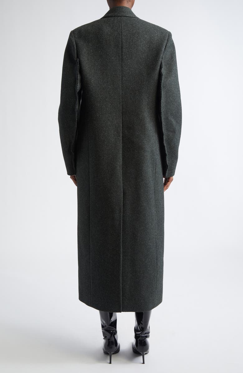 Victoria Beckham Curved Sleeve Overcoat, Alternate, color, Dark Olive Melange