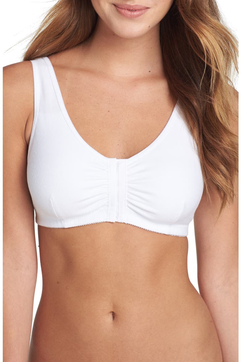 Frances Soft Cup Cotton Leisure Bra, Main, color, WHITE