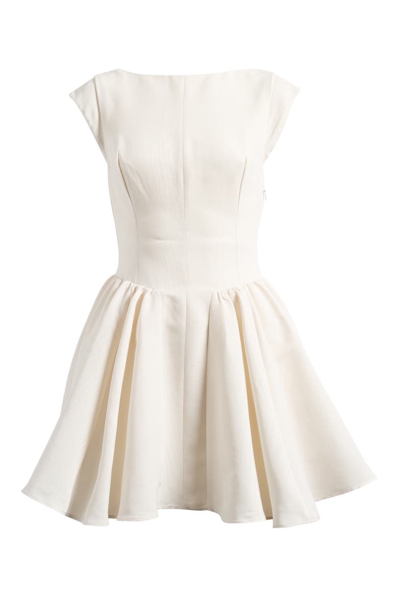 Enchant Open Back Fit & Flare Minidress, Alternate, color, WHITE