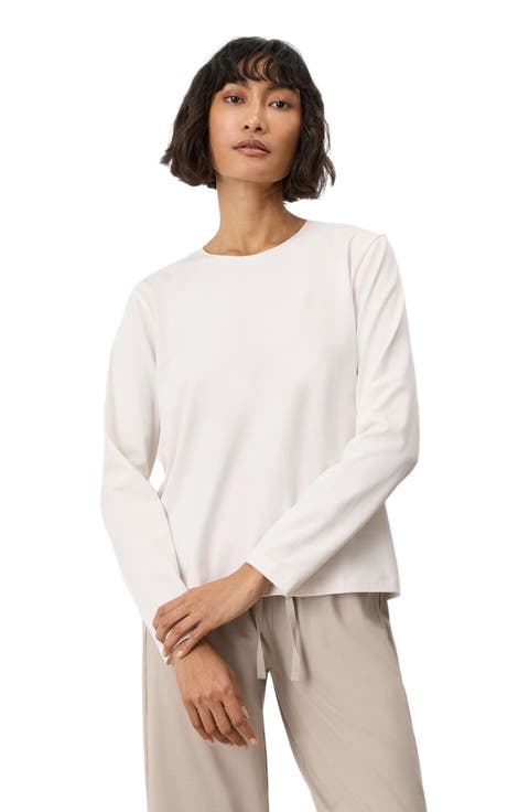 Luxe Essential Crewneck Long Sleeve Tee Made With Organic Cotton
