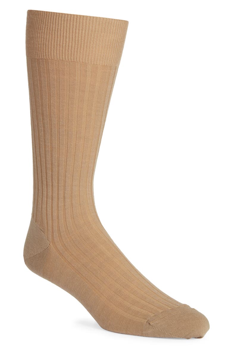 Stretch Merino Wool Dress Socks, Main, color, LT KHAKI