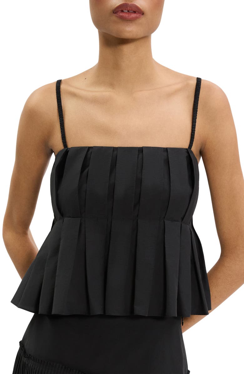 Theory Box Pleat Babydoll Camisole, Alternate, color, Black
