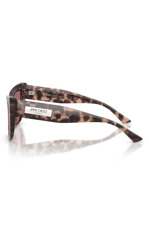 Jimmy Choo 54mm Butterfly Sunglasses In Opal Pink Havana/violet