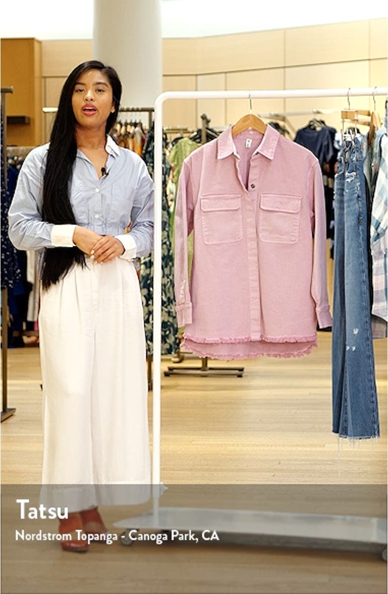 Frayed Oversize Twill Workwear Shirt, sales video thumbnail