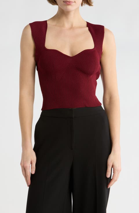Sweetheart Sleeveless Sweater Top