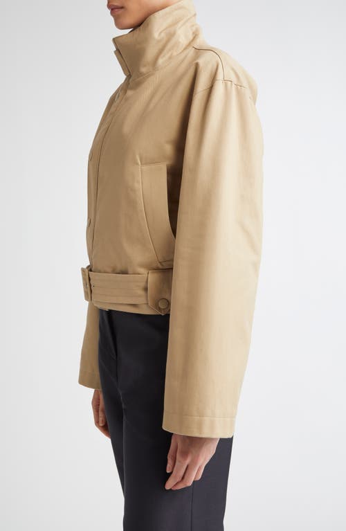 Brandon Maxwell The Lily Cotton Twill Moto Jacket In Brown