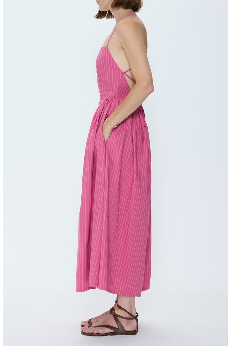 Sadee Stripe Crossback Midi Dress, Alternate, color, MAGENTA STRIPE
