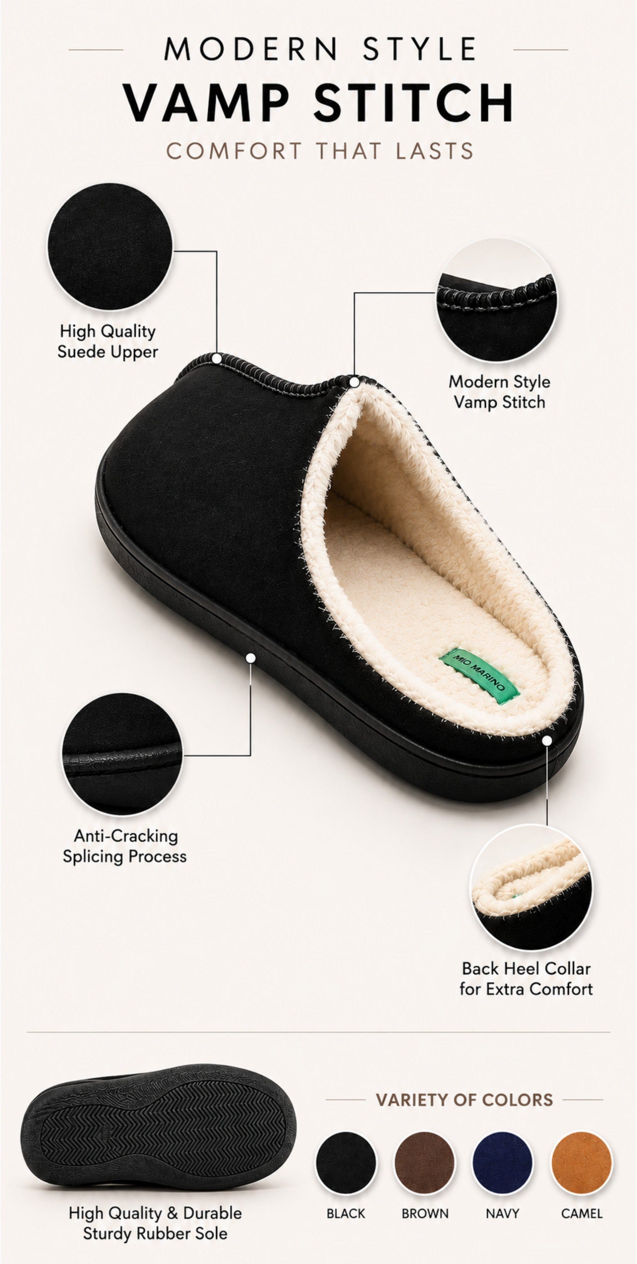 Cuddles Memory Foam Faux Suede House Slippers, Alternate, color, Black