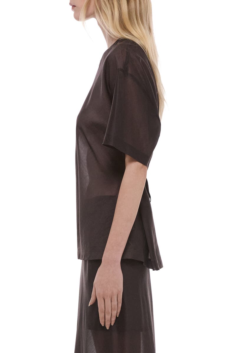 Helmut Lang Sheer Tie Waist T-Shirt, Alternate, color, 