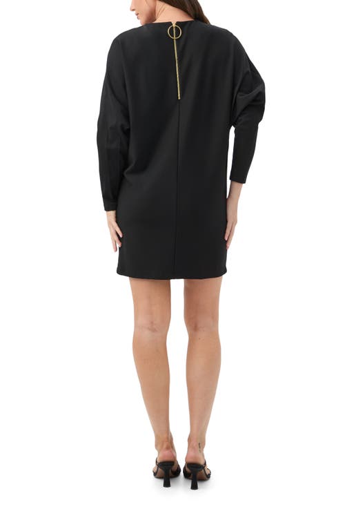 Trina Turk Jacaranda Long Sleeve Ponte Dress In Black