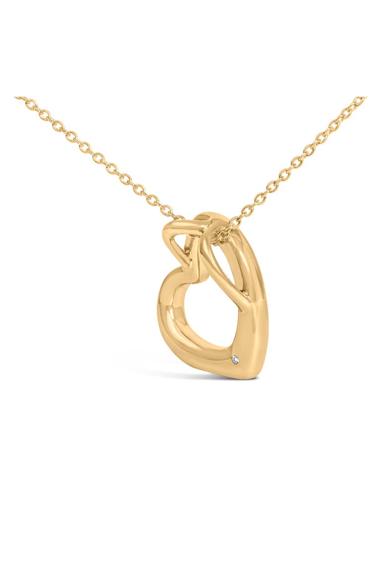 Gold Vermeil Diamond Accent Heart Pendant Necklace, Alternate, color, Silver