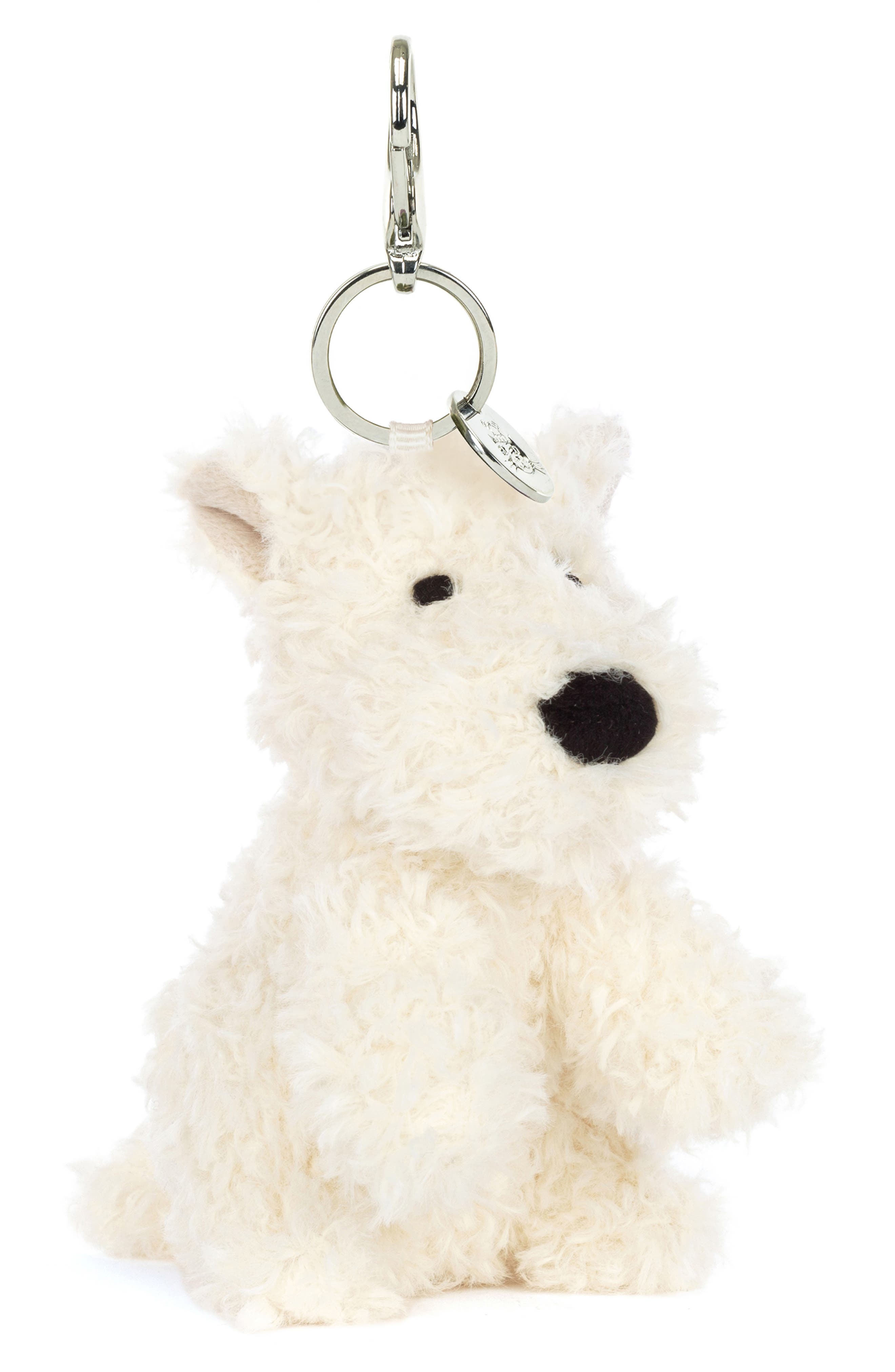 Munro Scottie Dog Bag Charm, Alternate, color, WHITE