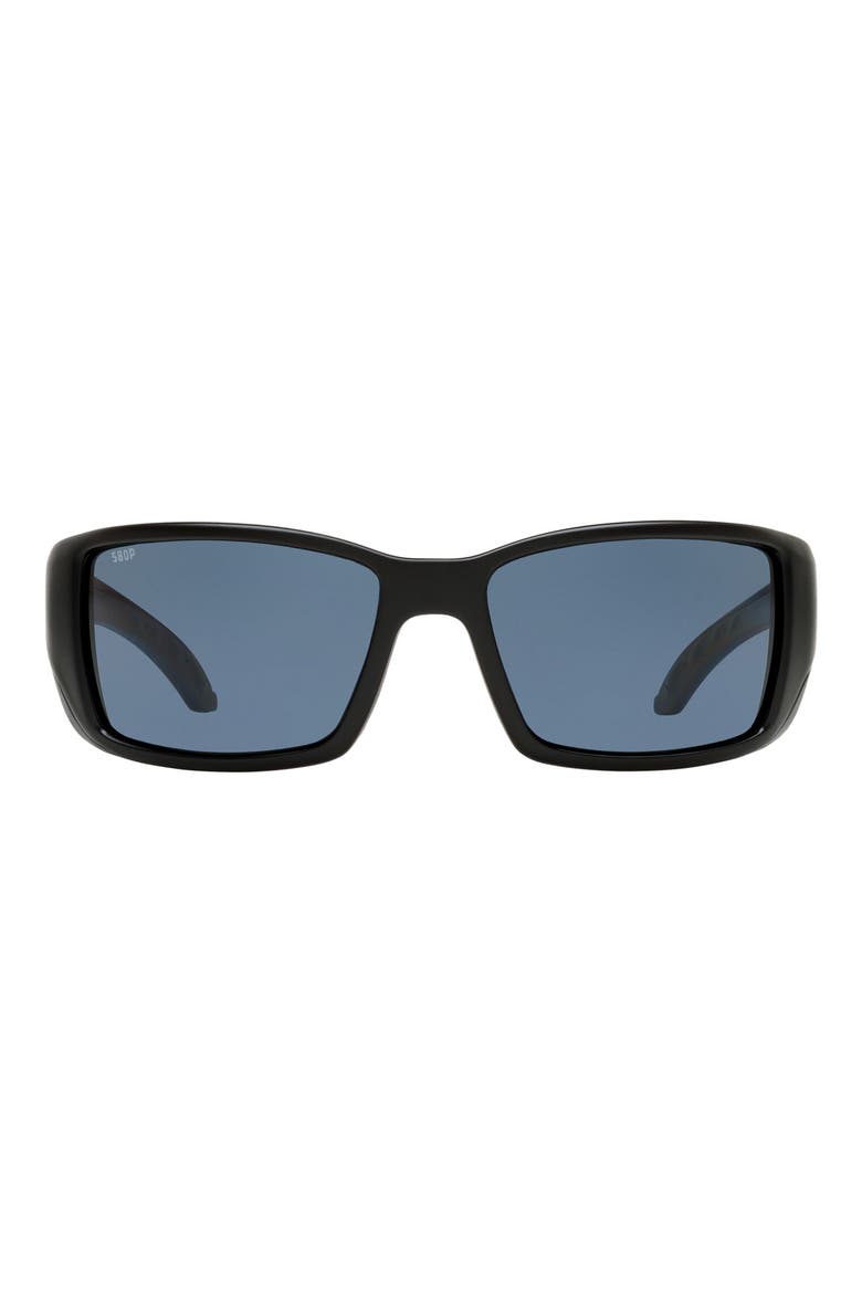 62mm Polarized Wraparound Sunglasses, Main, color, BLACK GREY