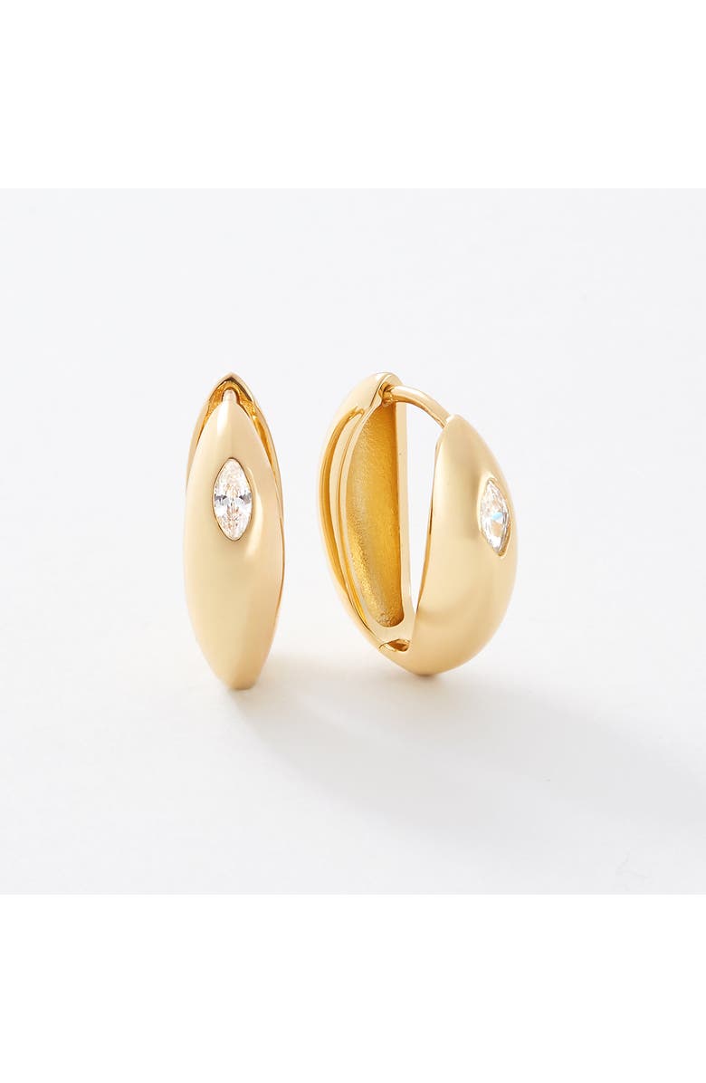 Sara Patino Gardenia Reversible Gold Hoop Earrings, Alternate, color, Gold