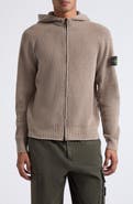 Stone Island Wool & Cashmere Hooded Zip Cardigan
