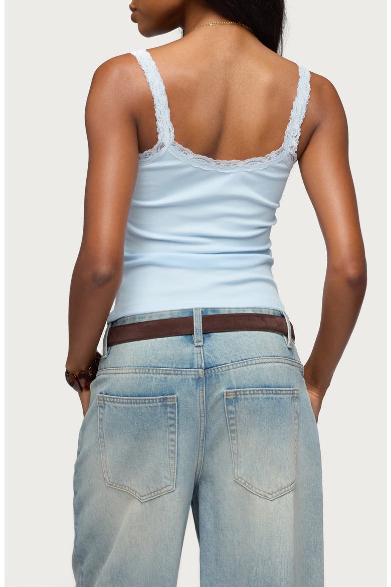 Lace Trim Henley Tank, Alternate, color, LIGHT-BLUE