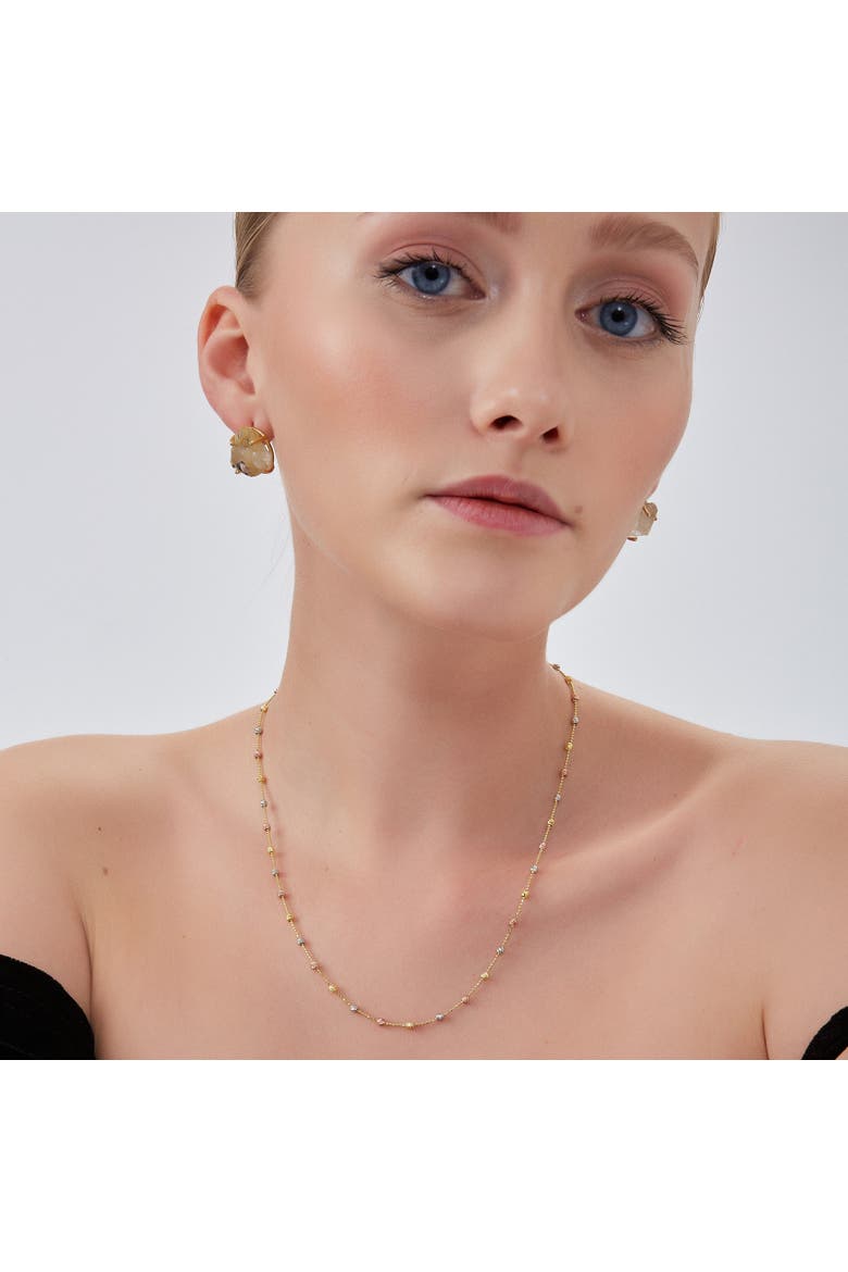 Dorissa Multicolour Sterling Silver Beaded Single Necklace, Alternate, color, Gold