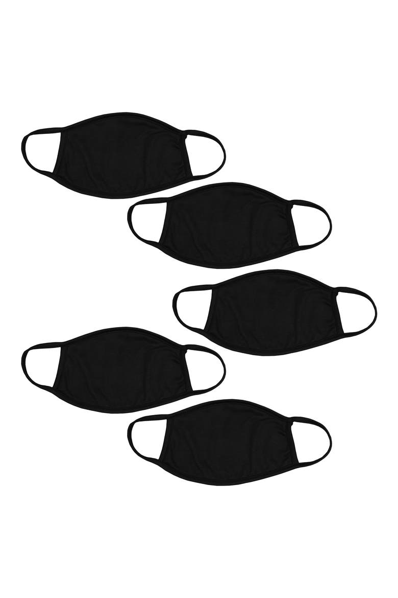 5-Pack Adult Face Masks, Main, color, BLACK