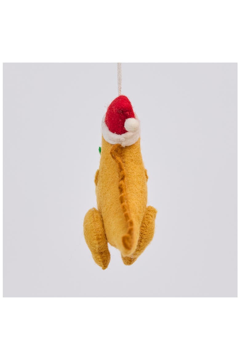 Christmas T. Rex Claus Ornament, Alternate, color, ORANGE