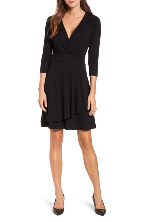 Faux Wrap Drape Dress