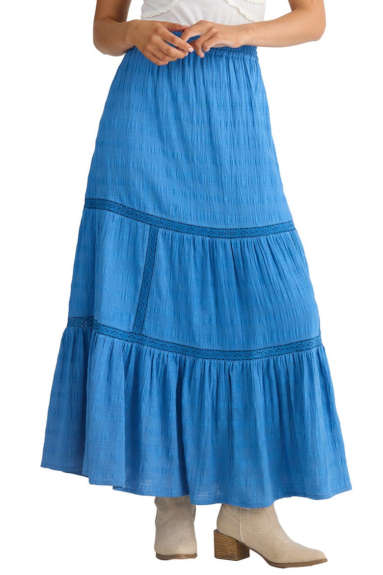 Aurora Tiered Maxi Skirt, Main, color, BLUE HAZE