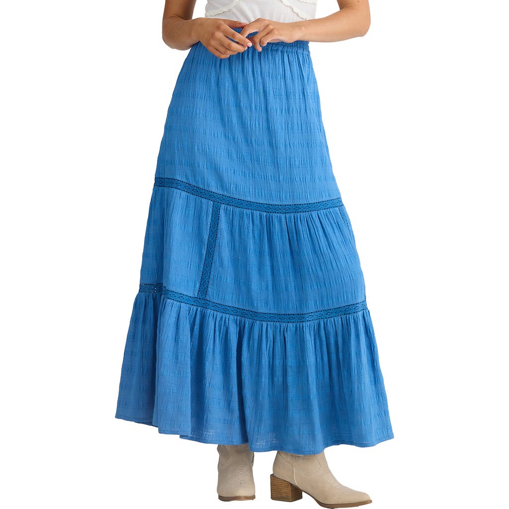 Talisman The Label Aurora Tiered Maxi Skirt In Blue