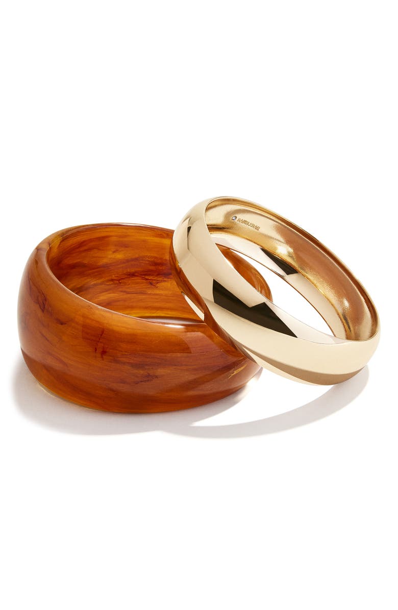 BaubleBar Phoebe Set of 2 Bangles, Main, color, Brown