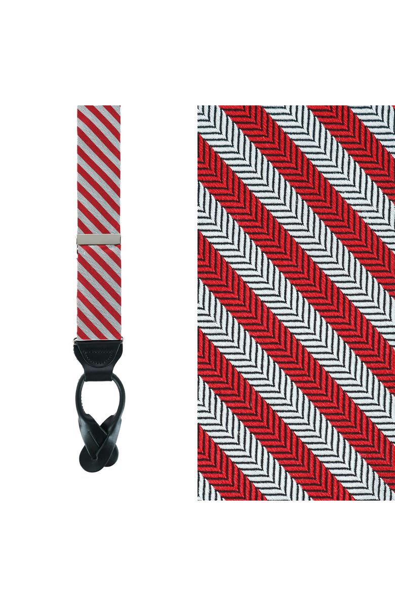 Trafalgar The Griswold Stripe Herringbone Silk Suspenders, Alternate, color, 