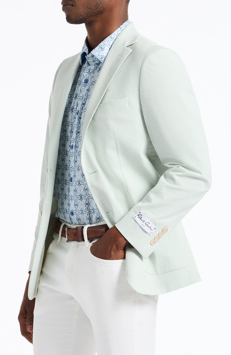 Robert Graham Rayburn Cotton Stretch Seersucker Sport Coat, Alternate, color, Blue