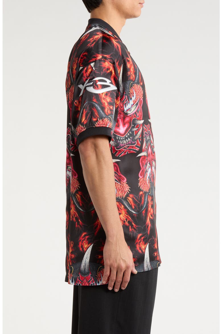 Satin Yaksha Graphic Jersey Polo, Alternate, color, RED MULTI